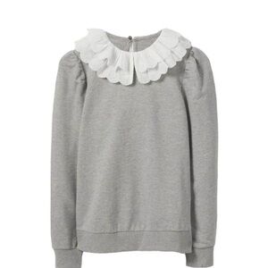 Boden Hattie Collar Sweatshirt Gray White Collar